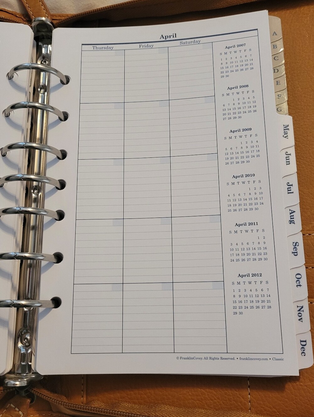 Vintage Franklin Covey Genuine Leather Zippered Day Planner - Picture 9 of 13
